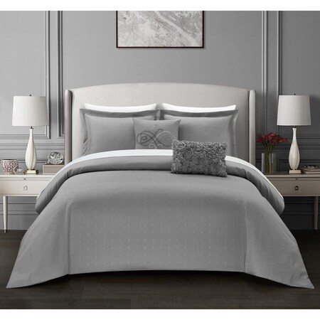 Chic Home Hadley Comforter Set - King Size - Grey - 9 Piece BCS16102-BIB-US
